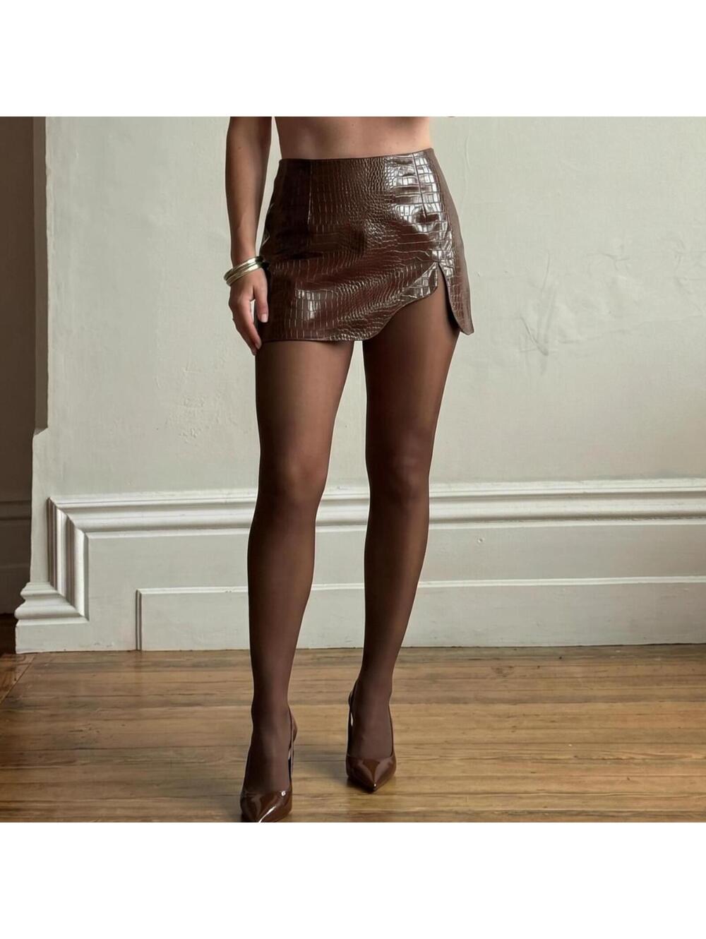 Mother of All Ivy Leather Skirt